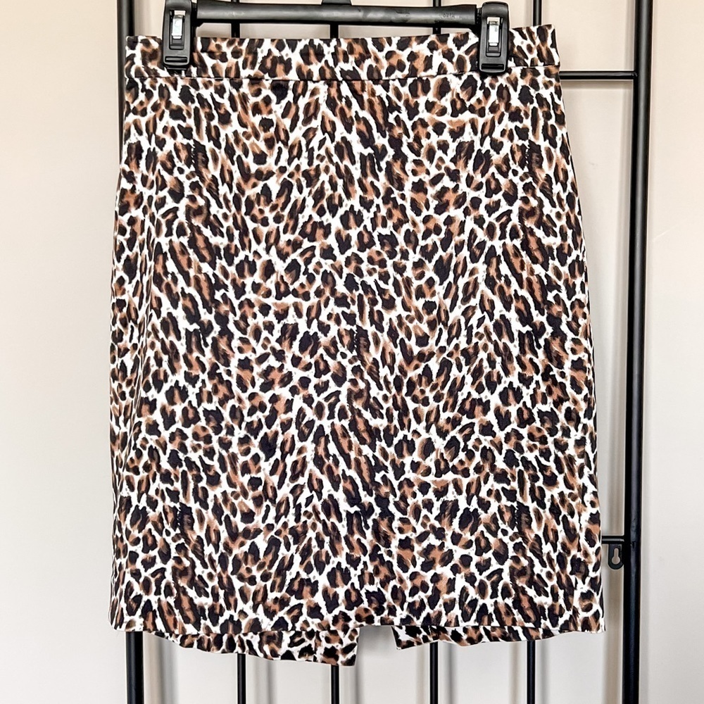 J. Crew Animal Print Pencil Skirt Sz 6